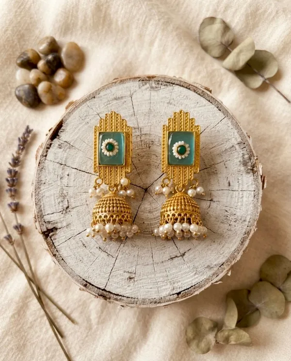 Mint_Daisy_Jhumkis
