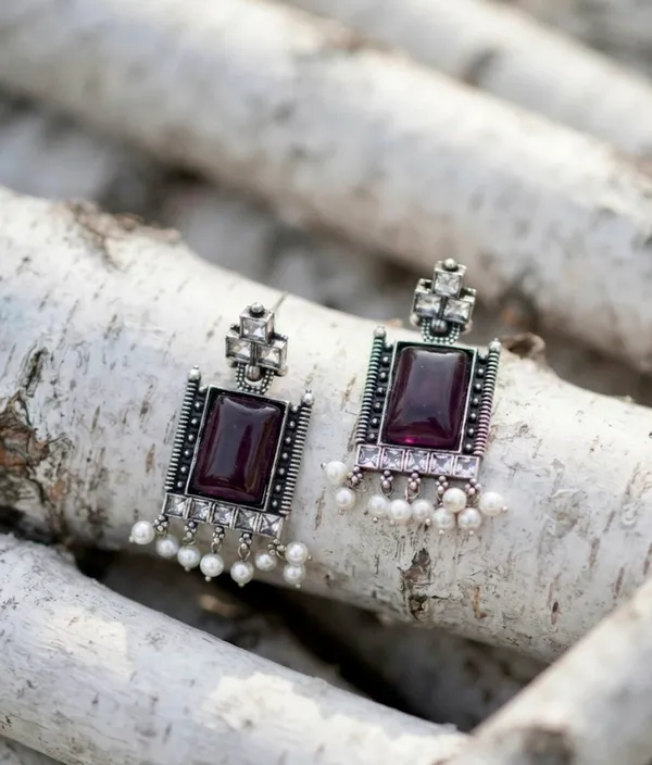 Rectangular_Purple_Stone_Drop_Earrings