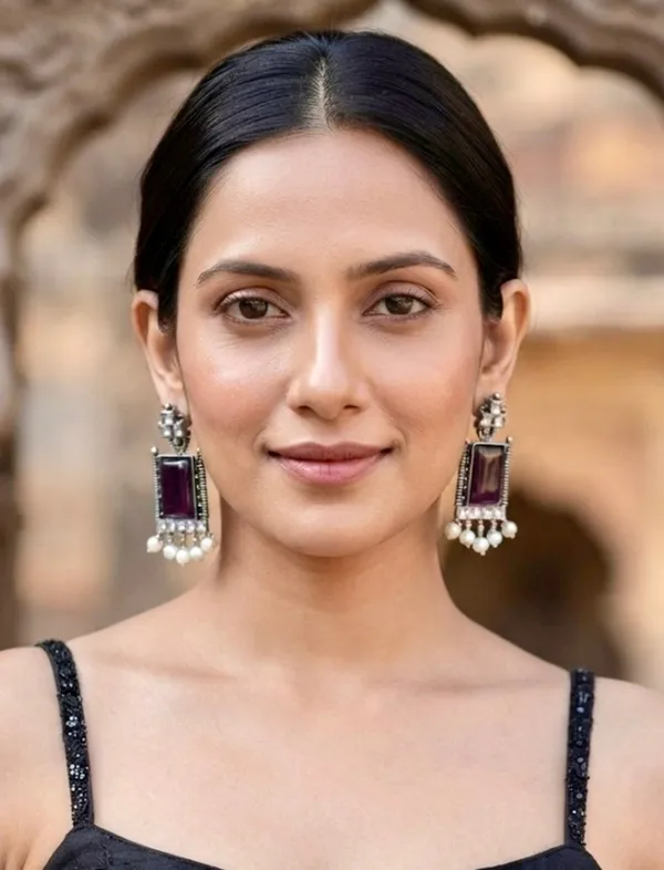 Purple_Brass_Stone_Drop_Earrings_For_Women_Pack_Of_2