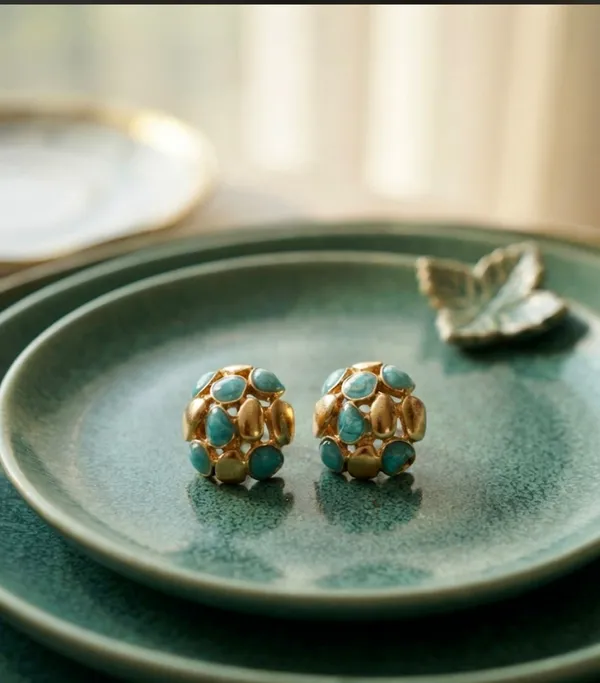Blue_Bronze_Black_Brass_Turtle_Stud_Earrings_For_Women_Pack_Of_3