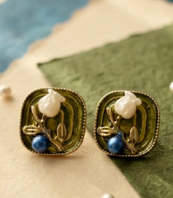 Green_Brass_Tulip_Stud_Earrings_For_Women_Pack_Of_3