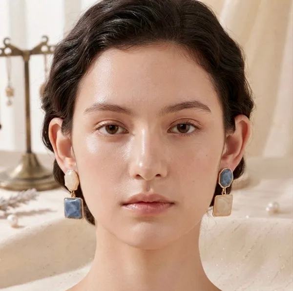 Beige_Brass_Mismatched_Geometric_Resin_Drop_Earrings_For_Women_Pack_Of_3