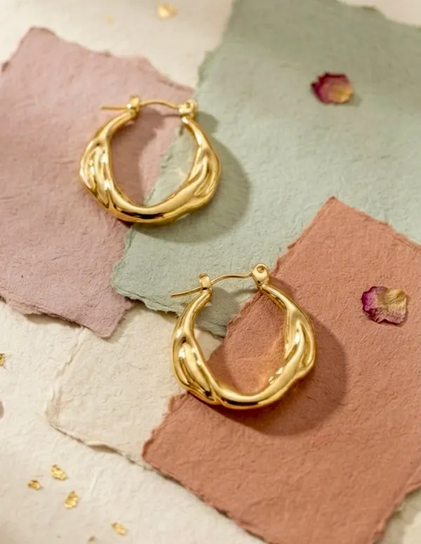 Gold_Brass_Wavy_Twist_Hoop_Earrings_For_Women_Pack_Of_4