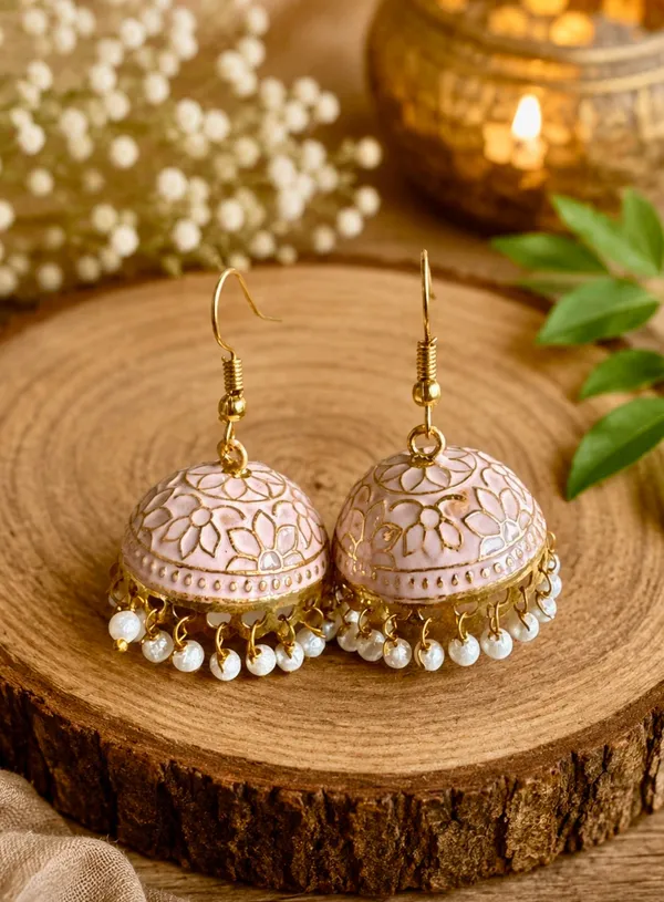 Light_Pink_Brass_Meenakari_Jhumka_Earrings_For_Women_Pack_Of_2
