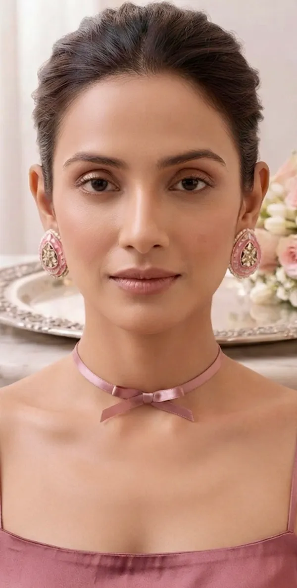 Pink_Stainless_Steel_Meenakari_Pearl_Stud_Earrings_For_Women_Pack_Of_2
