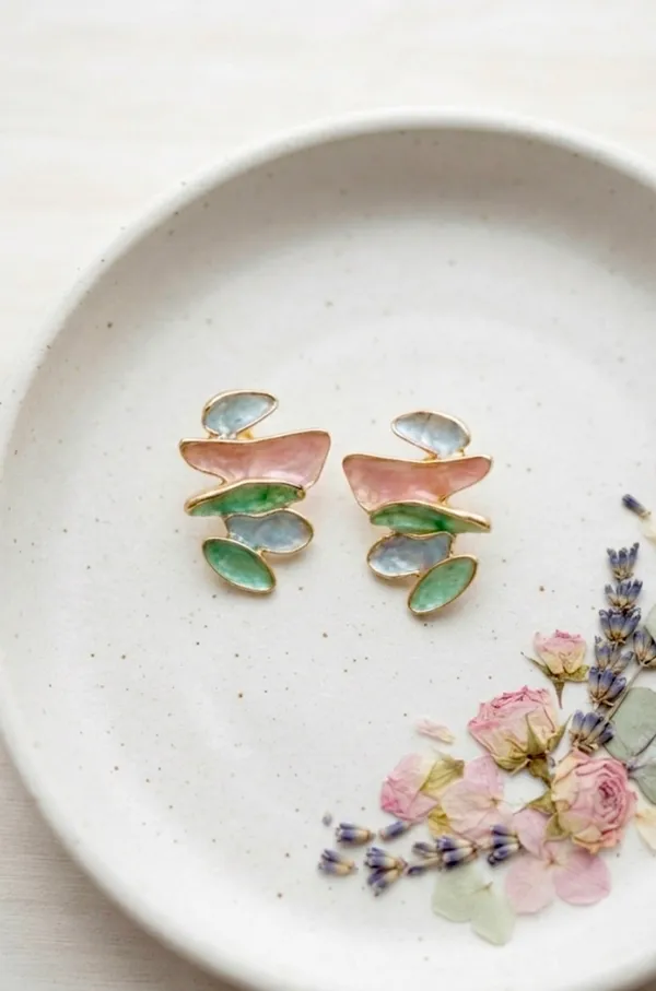 Abstract_Multi-Tier_Pastel_Enamel_Stud