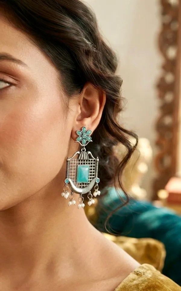 Firoza_Floral_Jhalar_Dangler