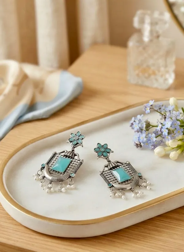 Blue_Stainless_Steel_Floral_Jhalar_Dangler_Earrings_For_Women_Pack_Of_2