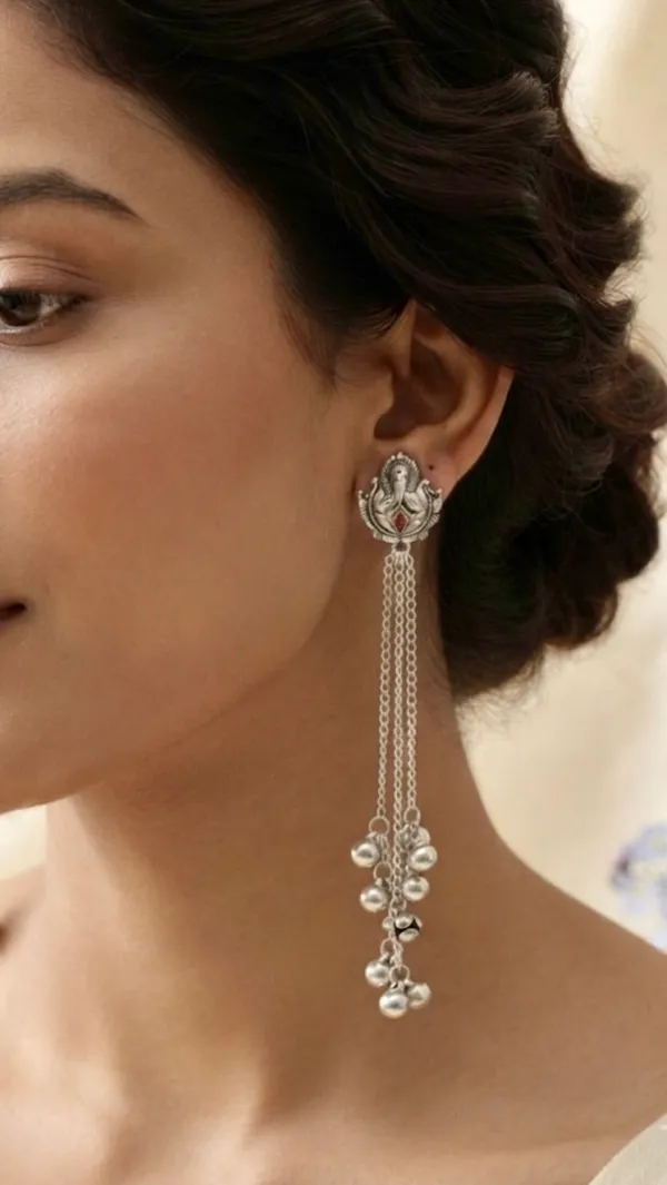 Silver_Stainless_Steel_Long_Chain_Ghungroo_Bell_Dangler_Earrings_For_Women_Pack_Of_2