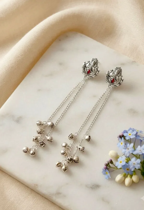 Silver_Stainless_Steel_Long_Chain_Ghungroo_Bell_Dangler_Earrings_For_Women_Pack_Of_2