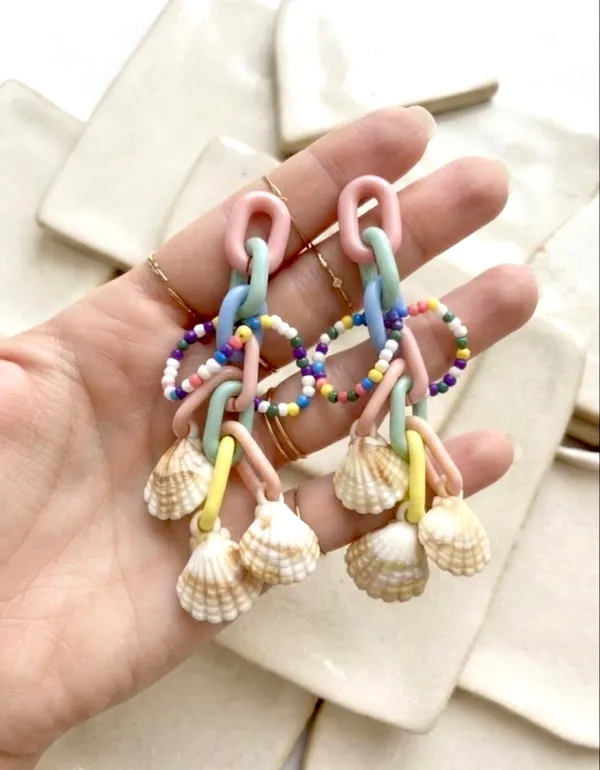 Multicolour_Shell_Drop_Earring