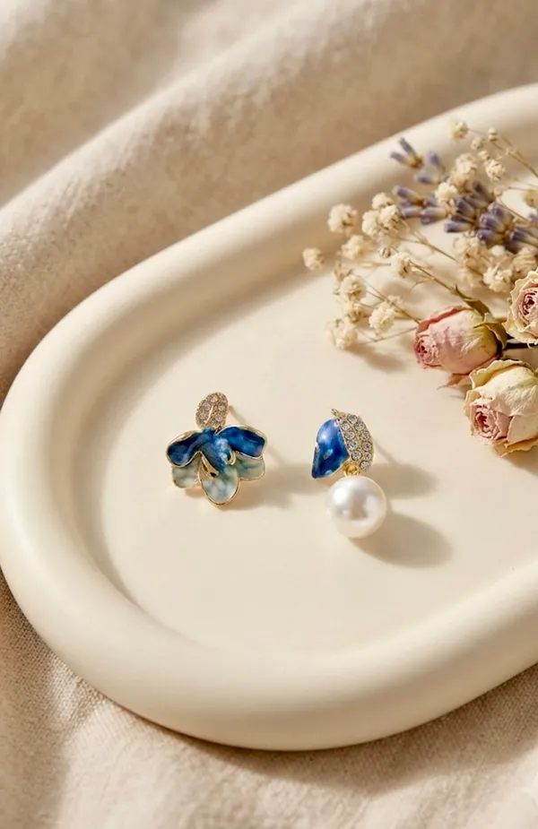 Mismatched_Flower_and_Bud_Earrings.