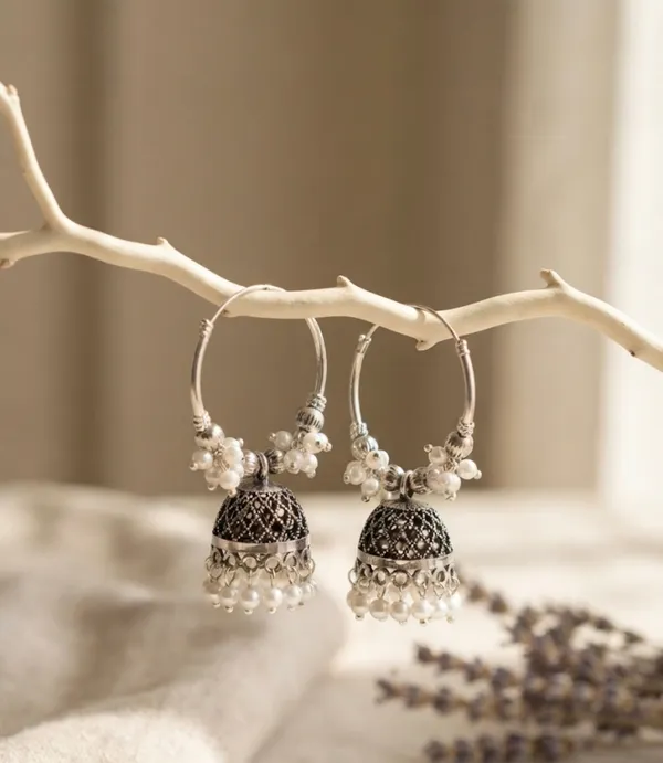Oxidised_Silver_Hoop_Jhumka_Earrings_with_Pearl_Beads