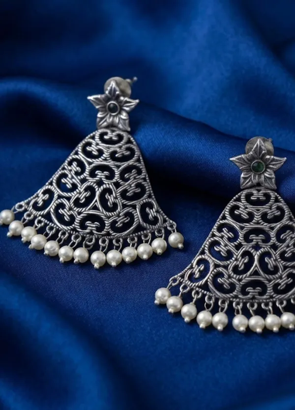 Silver_Alloy_Oxidised_Filigree_Dangle_Earrings_For_Women