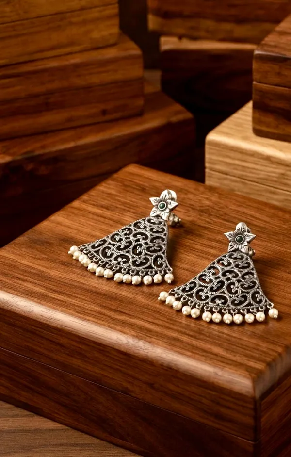 Silver_Alloy_Oxidised_Filigree_Dangle_Earrings_For_Women