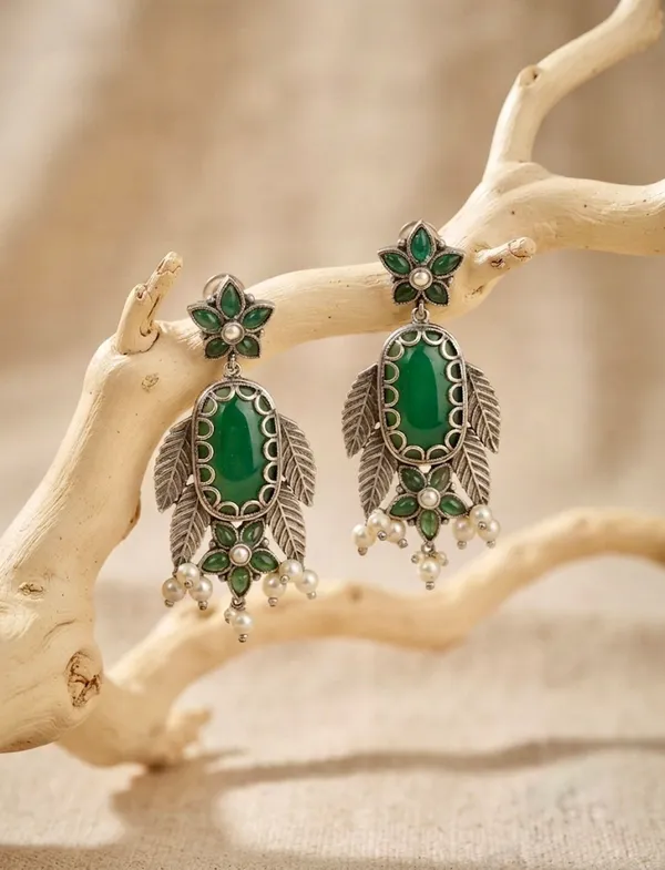 Vrinda_Forest_Emerald_Earrings