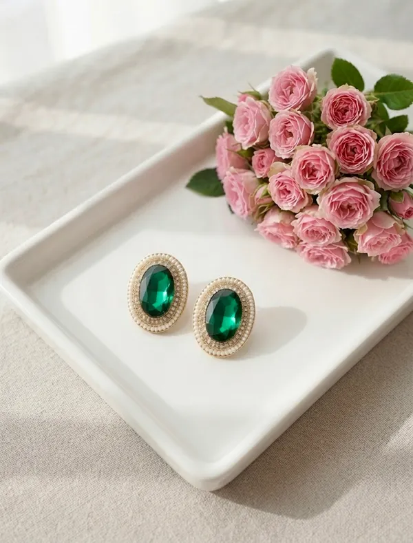 Green_Alloy_Stud_Earrings_For_Women_Pack_Of_2