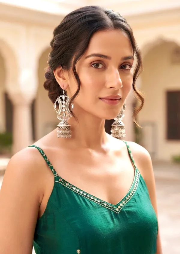 "_MEHRU_"_White_long_jhumka