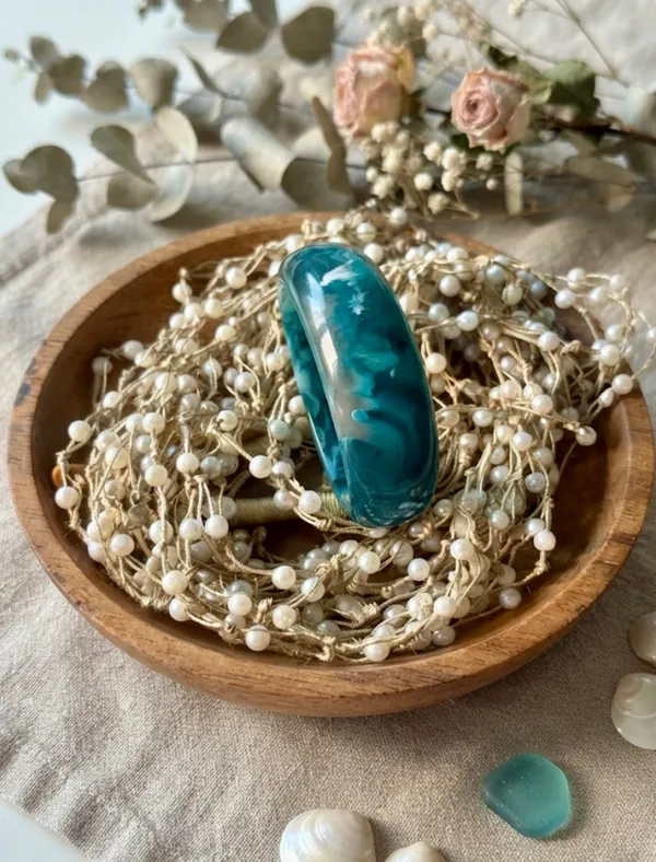 Blue_Resin_Ocean_Foam_Bracelet_For_Women_Pack_Of_3