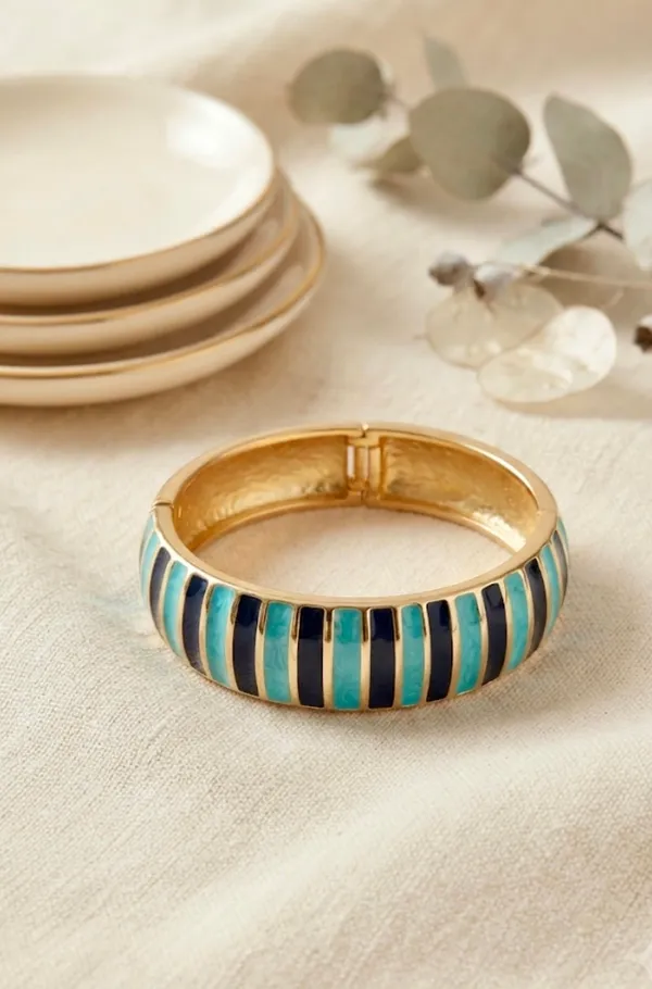 Blue_Alloy_Enamel_Openable_Bangle_For_Women