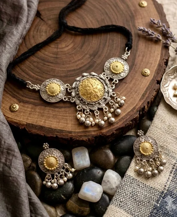 Golden_Sunflower_Choker_Set