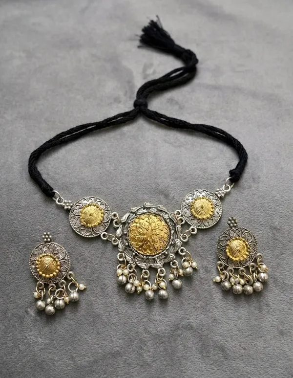 Golden_Sunflower_Choker_Set