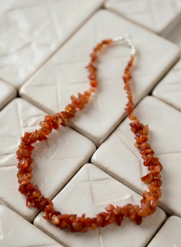 Orange_Carnelian_Stone_Long_Necklace_For_Women