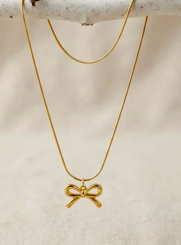 Gold_Stainless_Steel_Bow_Pendant_Chain_Necklace_For_Women_Pack_Of_2