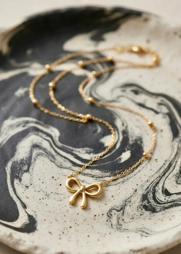 Gold_Stainless_Steel_Ribbon_Bow_Pendant_Chain_Necklace_For_Women_Pack_Of_2