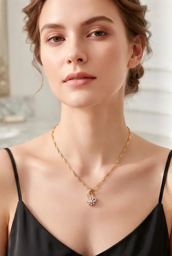 Anti-tarnish_Crystal_Flower_Pendent_Chain