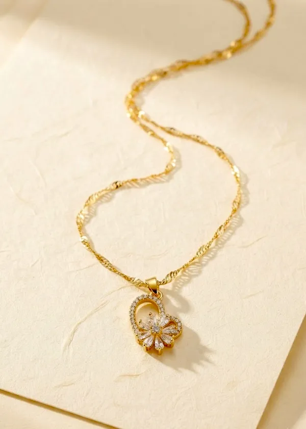 Anti-tarnish_Crystal_Flower_Pendent_Chain