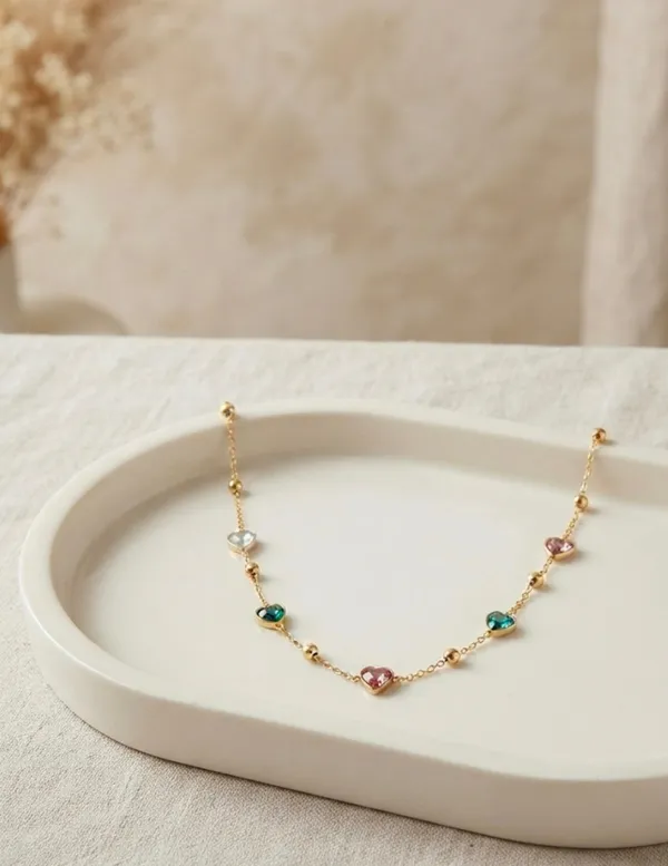 Multicolor_Crystal_Heart_Charm_Chain_With_Studs