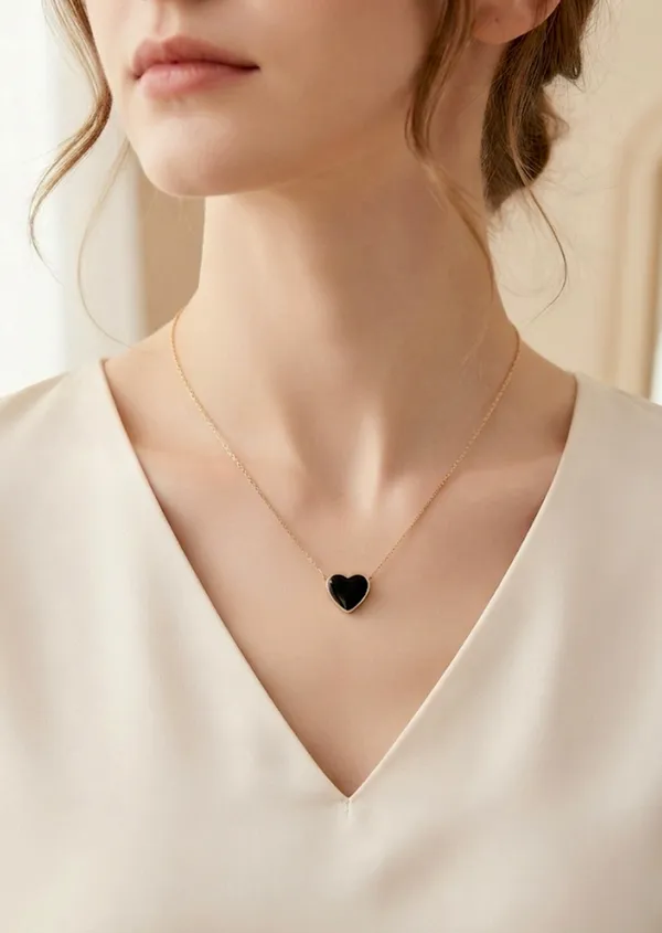 Black_Stainless_Steel_Enamel_Heart_Herringbone_Pendant_Necklace_For_Women_Pack_Of_2