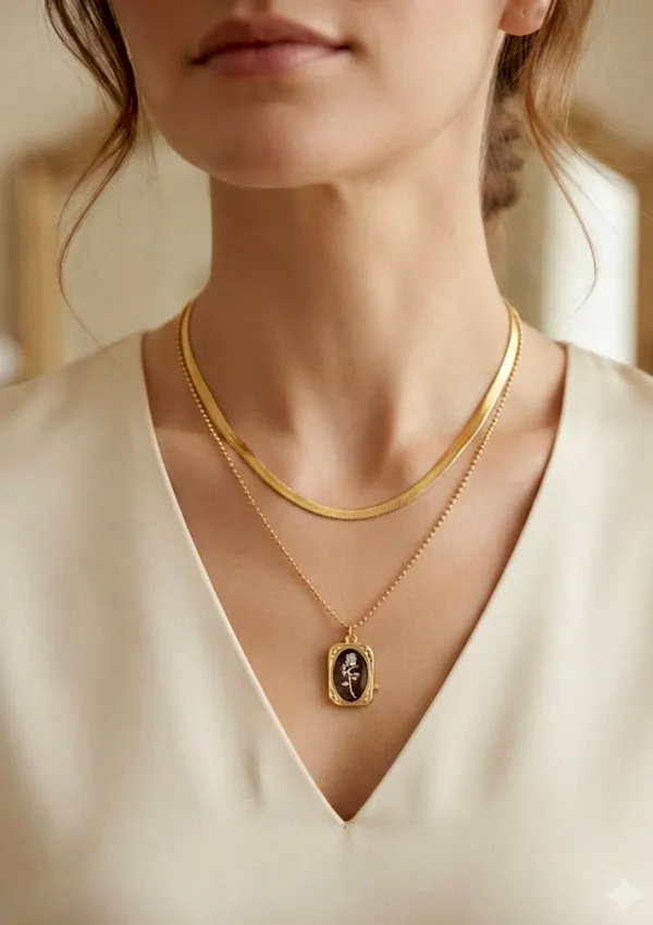 Gold_Stainless_Steel_Anti_Tarnish_Layered_Chain_Necklace_For_Women