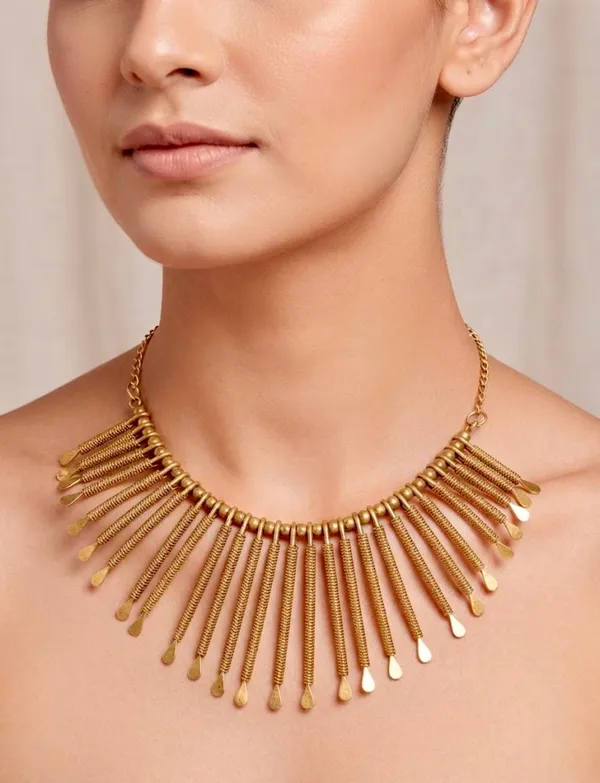 Gold_Brass_Spike_Fringe_Necklace_For_Women_Pack_Of_3