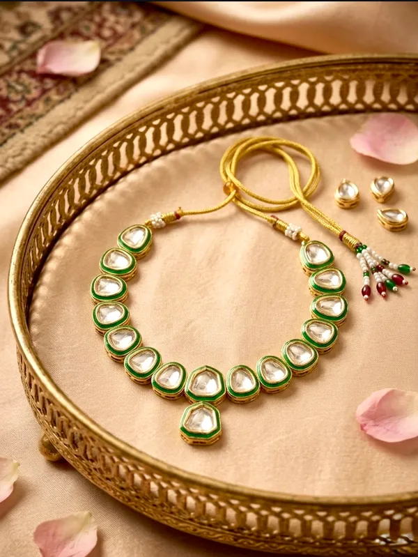 The_Meher_Emerald_Green_Meenakari_&_Kundan_Set_With_Maang_Tikka