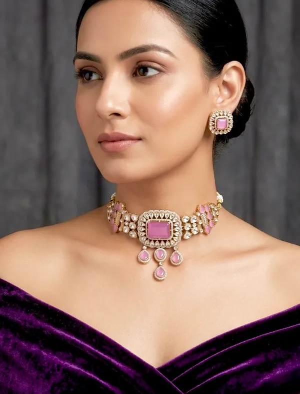 The_Sia_Powder_Pink_Mono-Stone_Diamond_Choker_Set