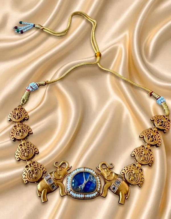 The_Gajraja_Royal_Blue_Lapis_&_Elephant_Motif_Choker_Set