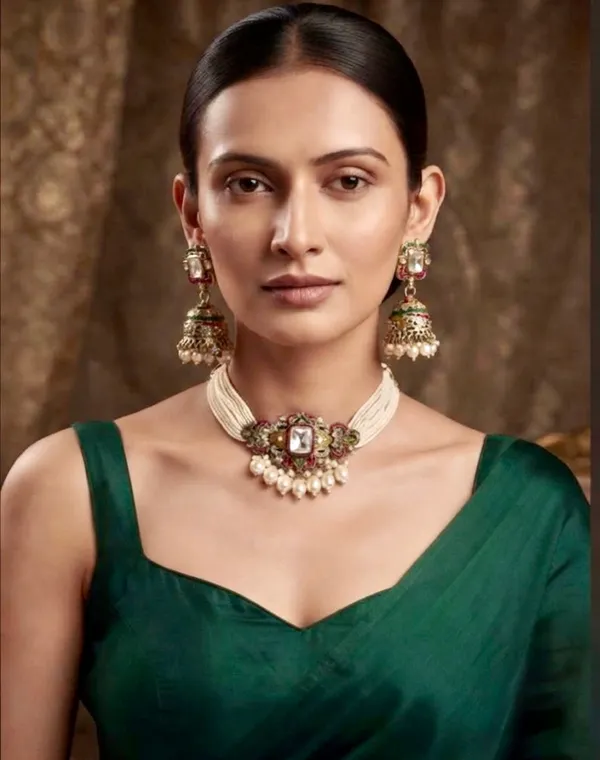"_Antara_"_Kundan_and_Multi-Strand_Seed_Pearl_Choker_Necklace