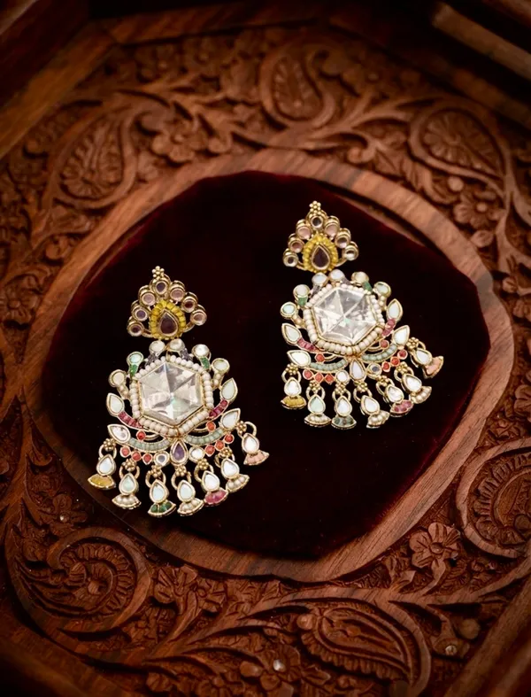 "_Rajwadi_"Multi-Strand_Pearl_&_Kundan_Choker