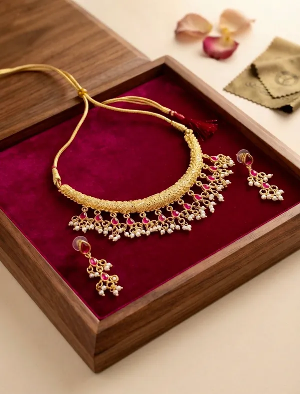 Gold_Red_Brass_Ruby_Kundan_Choker_Necklace_For_Women