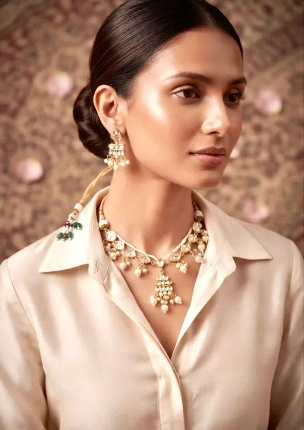 "_Meera_"_Regal_Kundan_Chevron_Choker