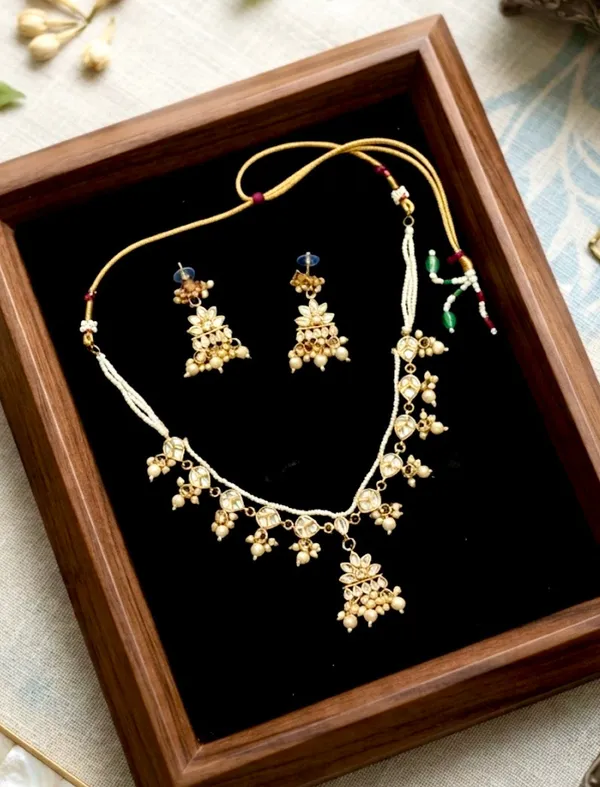 "_Meera_"_Regal_Kundan_Chevron_Choker