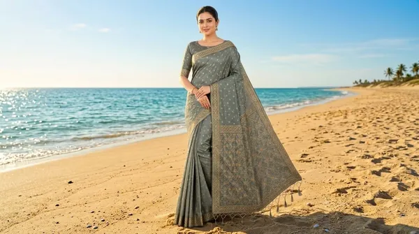 KHODAL_TRENDZ_Woven,_Self_Design_Daily_Wear_Pure_Cotton_Saree_(Grey)