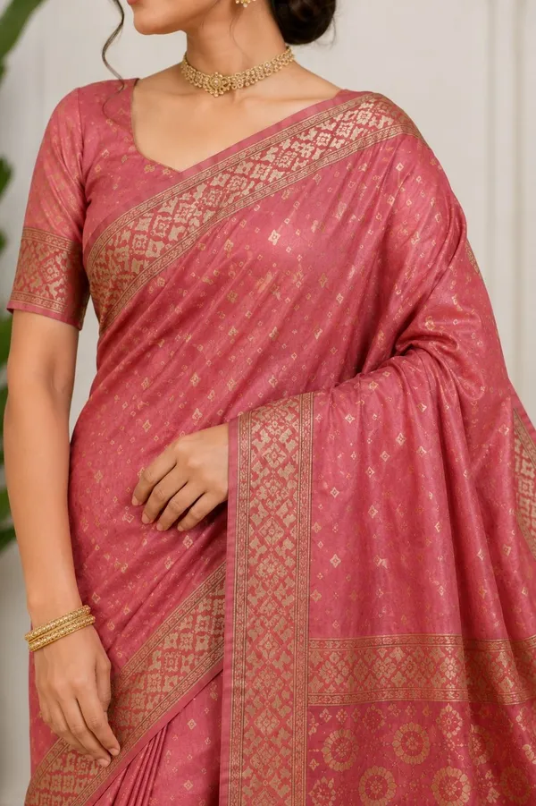 KHODAL_TRENDZ_Woven,_Self_Design_Daily_Wear_Pure_Cotton_Saree_(Pink)