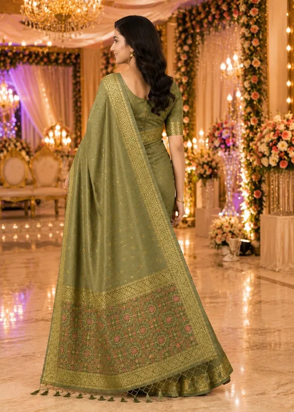 KHODAL_TRENDZ_Woven,_Self_Design_Daily_Wear_Pure_Cotton_Saree_(Green)