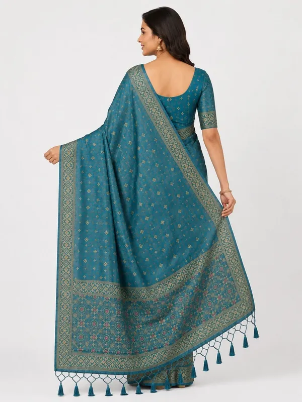 KHODAL_TRENDZ_Woven,_Self_Design_Daily_Wear_Pure_Cotton_Saree_(Blue)
