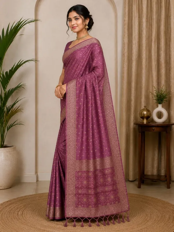KHODAL_TRENDZ_Woven,_Self_Design_Daily_Wear_Pure_Cotton_Saree_(Purple)