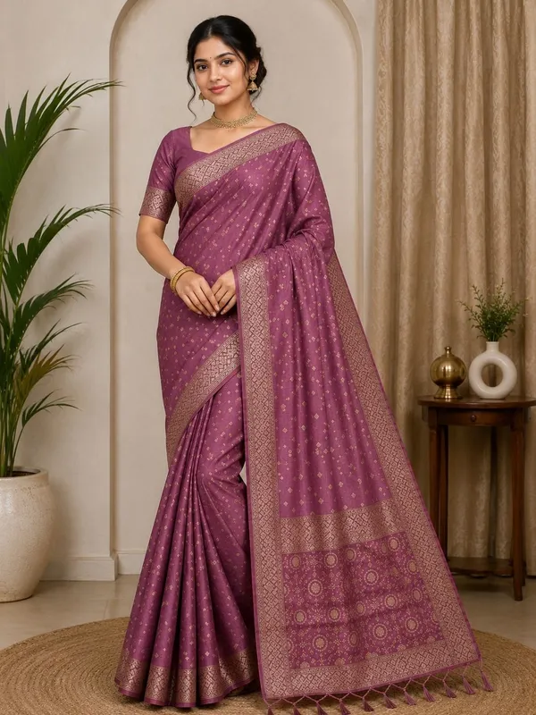 KHODAL_TRENDZ_Woven,_Self_Design_Daily_Wear_Pure_Cotton_Saree_(Purple)