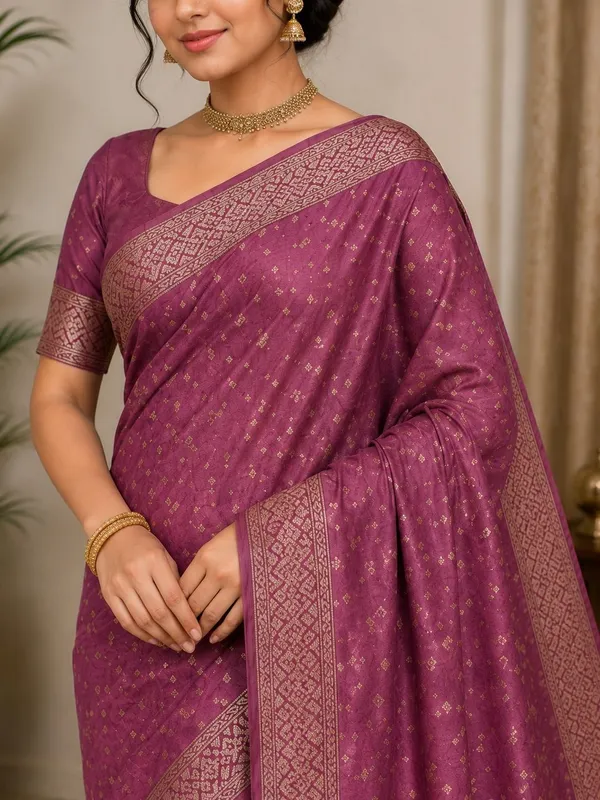 KHODAL_TRENDZ_Woven,_Self_Design_Daily_Wear_Pure_Cotton_Saree_(Purple)